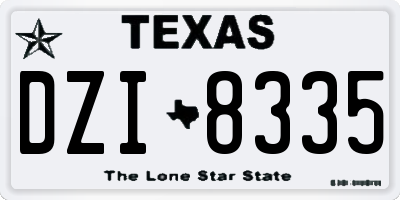TX license plate DZI8335