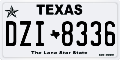 TX license plate DZI8336