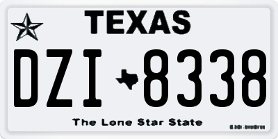 TX license plate DZI8338