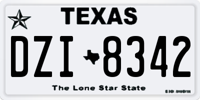 TX license plate DZI8342