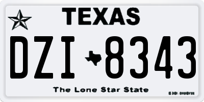 TX license plate DZI8343
