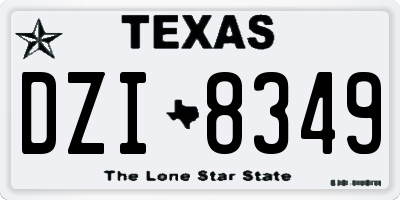 TX license plate DZI8349