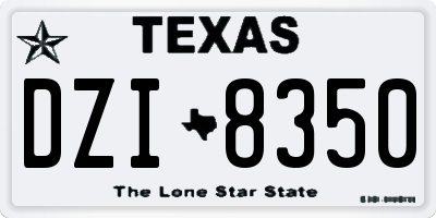 TX license plate DZI8350