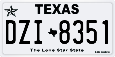 TX license plate DZI8351