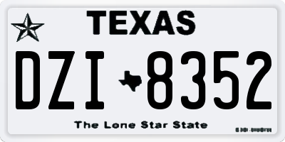 TX license plate DZI8352