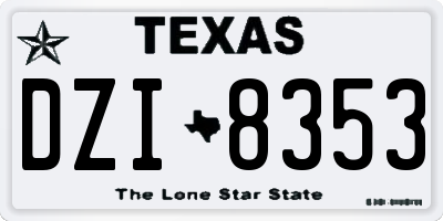 TX license plate DZI8353