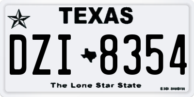 TX license plate DZI8354
