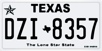 TX license plate DZI8357