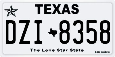 TX license plate DZI8358