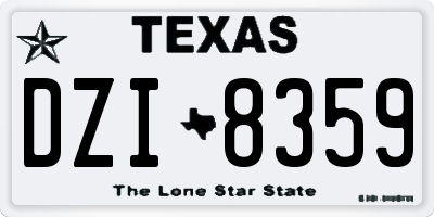 TX license plate DZI8359