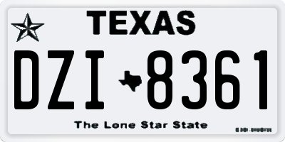 TX license plate DZI8361