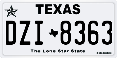 TX license plate DZI8363