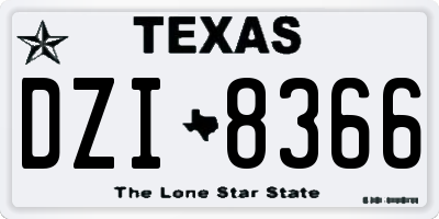 TX license plate DZI8366