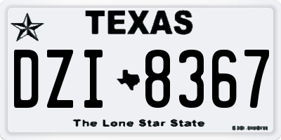 TX license plate DZI8367