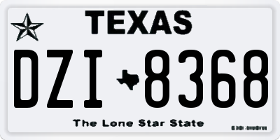 TX license plate DZI8368
