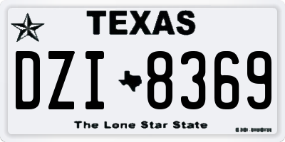 TX license plate DZI8369