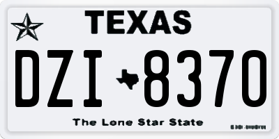 TX license plate DZI8370