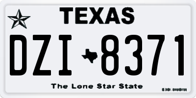 TX license plate DZI8371