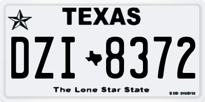 TX license plate DZI8372