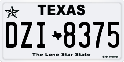 TX license plate DZI8375