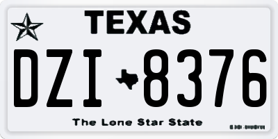 TX license plate DZI8376
