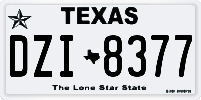 TX license plate DZI8377