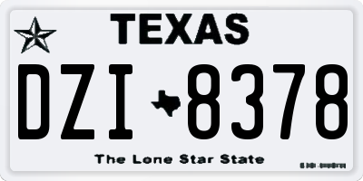 TX license plate DZI8378
