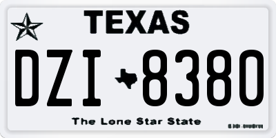TX license plate DZI8380