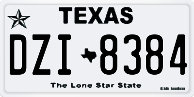 TX license plate DZI8384