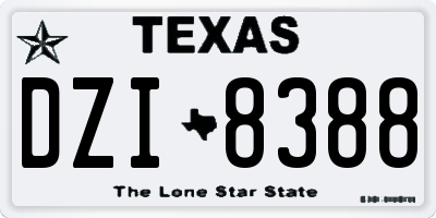 TX license plate DZI8388