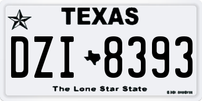 TX license plate DZI8393