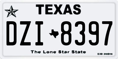 TX license plate DZI8397
