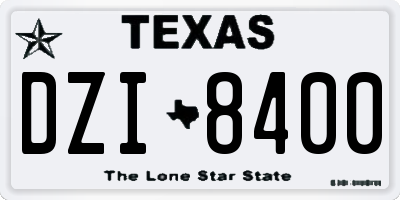 TX license plate DZI8400