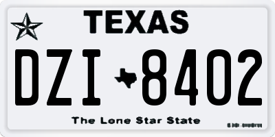 TX license plate DZI8402