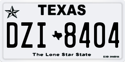 TX license plate DZI8404