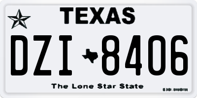 TX license plate DZI8406