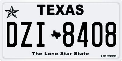 TX license plate DZI8408