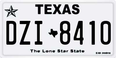 TX license plate DZI8410
