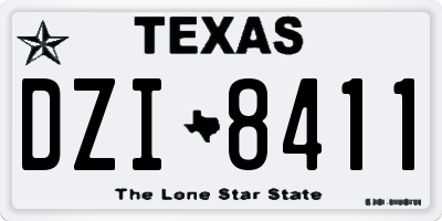 TX license plate DZI8411
