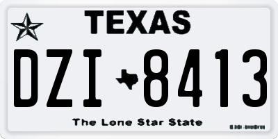 TX license plate DZI8413