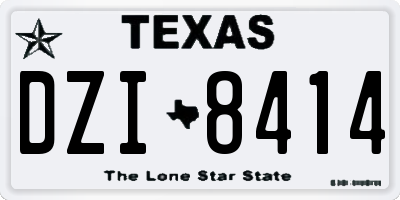TX license plate DZI8414