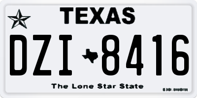 TX license plate DZI8416