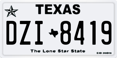 TX license plate DZI8419