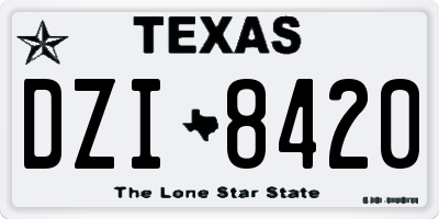 TX license plate DZI8420
