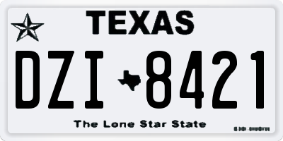 TX license plate DZI8421