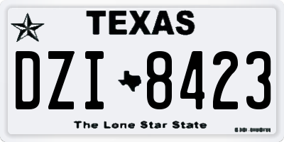 TX license plate DZI8423