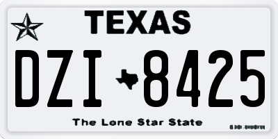 TX license plate DZI8425