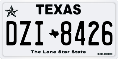 TX license plate DZI8426