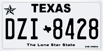 TX license plate DZI8428