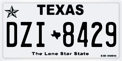 TX license plate DZI8429